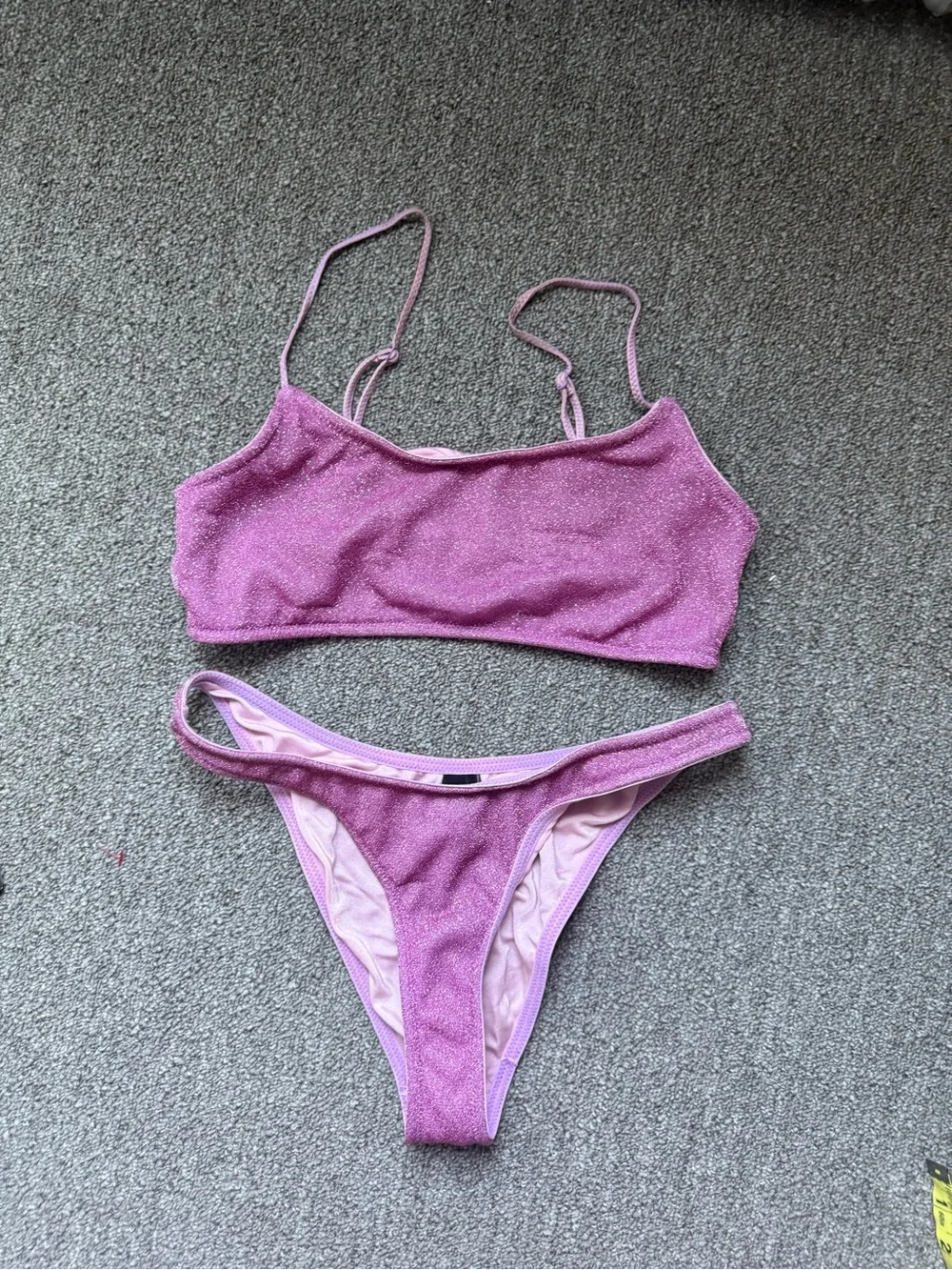 Lilac Sparkle Triangl Bikini Set